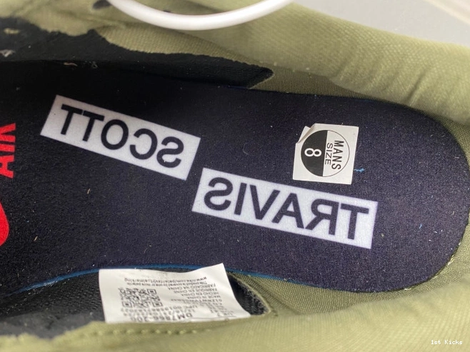 1st Kicks AIR OLIVE 1 OG DM7866-200 LOW X TRAVIS MEDIUM JORDAN SCOTT 0705
